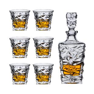 mumu正品 欧式轻奢威士忌洋酒杯冰裂酒樽礼盒套装酒具家用醒酒器