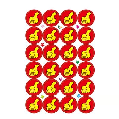 可爱墙面墙自律表logo大拇指贴纸