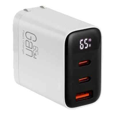 低温氮化镓65w三口数显充电头