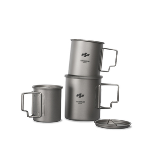 星川MKWAY户外餐具钛杯纯钛野营折叠水杯便携式露营折叠保温杯