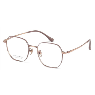 纯钛7g超轻眼镜近视女可配度数素颜多边形金丝框大脸显小眼睛镜架