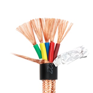 珠江国标纯铜电缆RVVP屏蔽线2/3/4/5芯全平方铜芯信号控制线