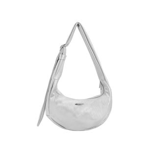 木与石轻便银色松弛斜挎饺子包女斜挎包小号男款高级感单肩托特包