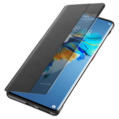 适用于华为mate40pro手机壳mate40手机套翻盖式智能视窗m40pro+皮套真全包防摔新款魅特mt40素皮por男款外壳