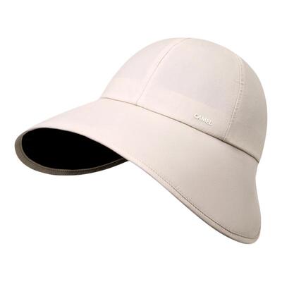 骆驼防晒鸭舌帽女UPF50+防紫外线新款大帽檐太阳帽黑胶遮阳防晒帽