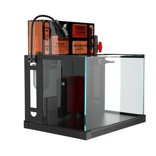 赫希小型鱼缸客厅桌面兰寿金鱼缸背滤上滤直白玻璃水草缸定制南美