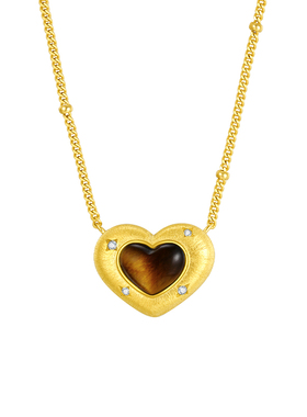 周大生DC甜心黑巧虎眼石纯银