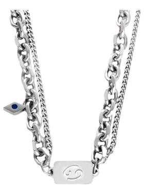 钛钢不掉色十二星座项链男轻奢