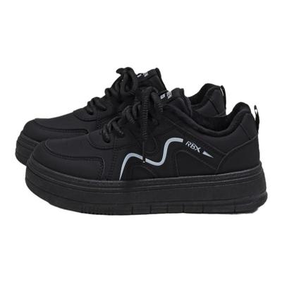 人本加绒百搭黑色二棉板鞋