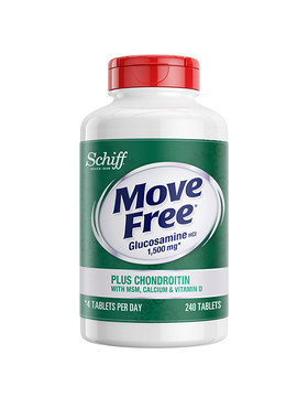 美国MoveFree高钙氨糖维骨力益节氨基葡萄糖高钙中老年软骨素绿瓶
