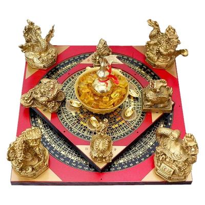 黄铜聚财阵葫芦龙龟金蟾貔貅麒麟罗盘聚宝盆招财家居客厅店铺摆件