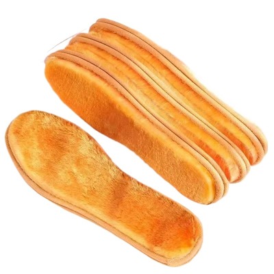 男女加厚保暖棉鞋垫冬季吸汗透气不冻脚毛绒加绒软底除臭防寒皮鞋