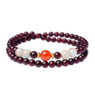 宫里上新小叶紫檀手串女款天然紫檀木手链双圈真品高密檀木串珠