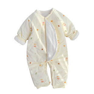 宝宝连体衣冬加厚外出冬装棉花夹棉保暖抱抱服婴幼儿衣服爬爬服冬