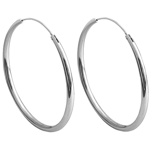 通体纯银大圈圈耳环加粗上细下粗新款夸张夜店大耳圈圆圈圆管银环