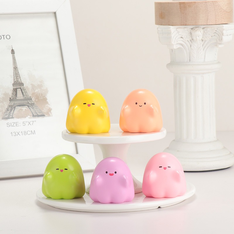 呆呆小阿飘迷你摆件幽灵景观粒树脂小装饰品迷你摆件微萌可爱桌面