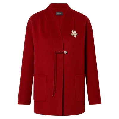 【羊毛】Lakoradior拉珂蒂减龄时尚优雅秋冬新款新中式毛呢大衣