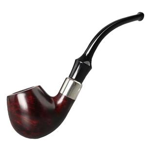 石楠木烟斗带过滤弯式旱烟斗苹果型老烟袋锅烟具配件草丝烟斗男士