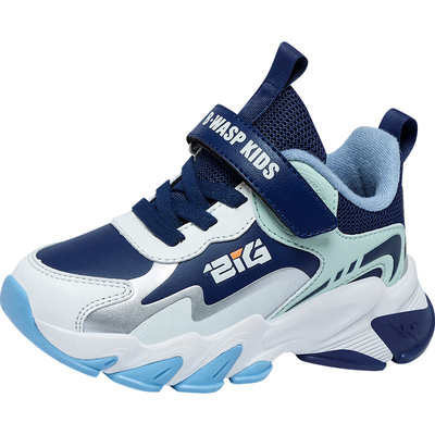 大黄蜂男童二棉鞋2025冬季新款儿童运动鞋中大童皮面加绒保暖冬鞋