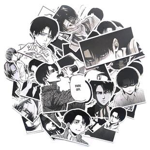 进击的巨人兵长利威尔艾伦动漫周边滴胶手机壳手帐黑白贴纸素材包