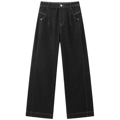 【商场同款】太平鸟2025年冬季新款暖绒阔腿直筒牛仔裤A1HAF4362