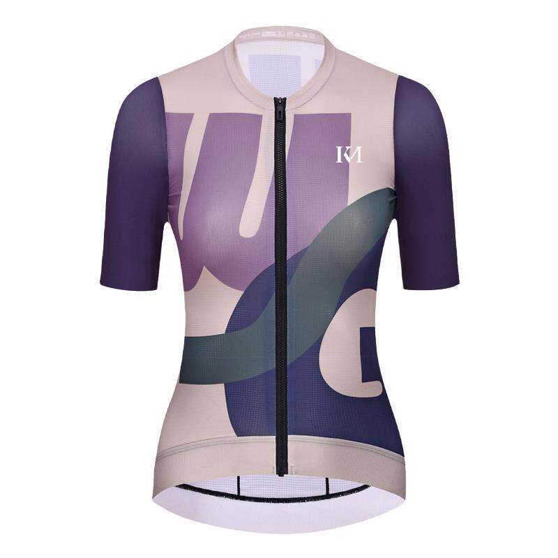夏季女款骑行服短袖透气上衣公路自行车骑行服修身显瘦单车服装