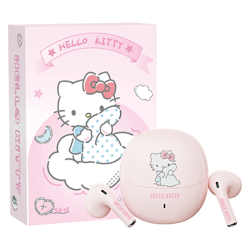 三丽鸥SR16蓝牙耳机凯蒂猫玉桂狗情侣款无线降噪男女游戏半入耳式
