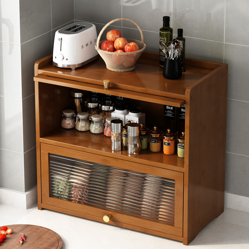 A9L厨房餐桌置物架调料碗碟多层储物柜台面微波炉架子子收纳家用