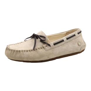 KHHUGG海外真皮豆豆鞋女2026春夏新款浅口平底单鞋软底孕妇一脚蹬