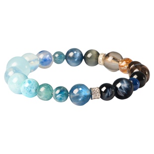 海蓝宝手串补水蓝色水晶手链天然黄水晶女款本命年手链情侣同款