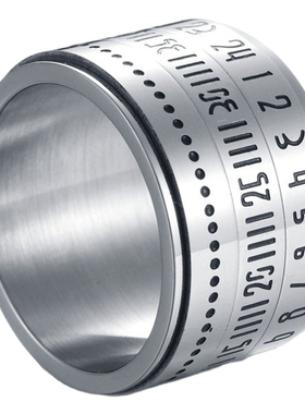 阿拉伯数字可转动不锈钢钛钢ring