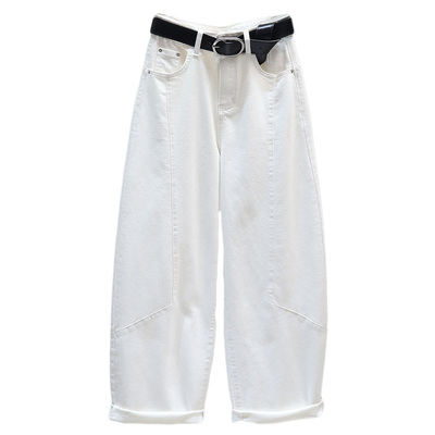 2026春季新款白色牛仔裤女休闲