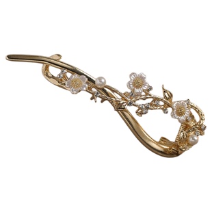 木槿花扣-珍珠小雏菊扭扭夹高级感后脑勺发夹甜美时尚百搭一字夹