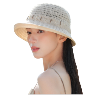 日本和纸帽子女士薄款夏季防晒帽女防紫外线遮阳帽2025新款太阳帽