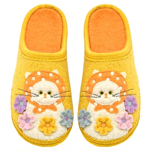 TOFUYOU羊毛秋冬新款猫咪棉拖鞋加绒保暖居家女室内防滑冬季拖鞋