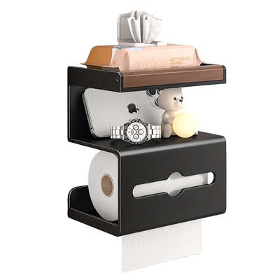 胡桃木卫生间厕纸盒壁挂式卷纸挂架厕所抽纸盒洗手间免打孔纸巾架
