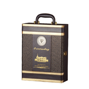 送礼红酒盒双支皮盒高档红酒包装盒葡萄酒礼品箱定制红酒盒子加宽