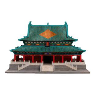 栋方武财神关公关帝庙榫卯积木模型财神庙拼装玩具中国古建筑礼物