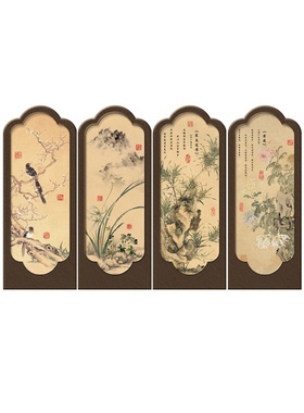 新中式花鸟屏风桌面摆件