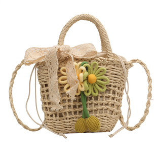 夏天手工编织包包女2025新款时尚草编斜挎包小众海滩度假沙滩包女