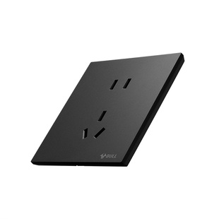 公牛蝶翼超薄开关插座86型面板16A五孔10a暗装家用G57哑光墨云灰