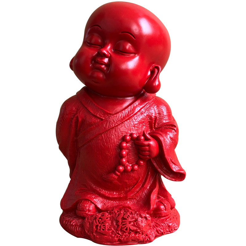 朱砂随缘沙弥小佛车载中控台装饰品高档汽车摆件车内家居饰品礼物