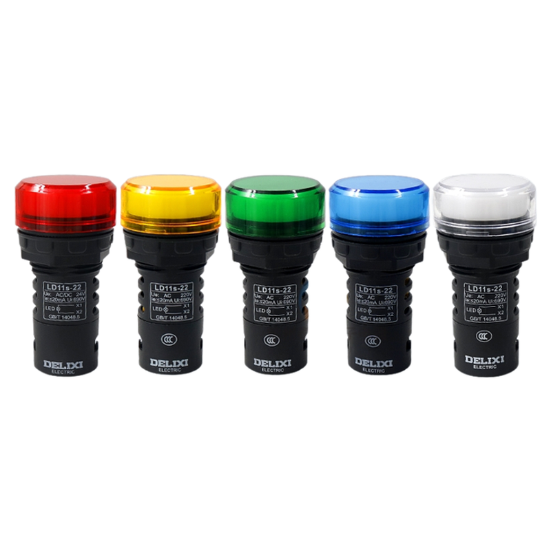 德力西LED指示灯LD11- 22D黄色绿色红色220v/380v信号灯电箱电源