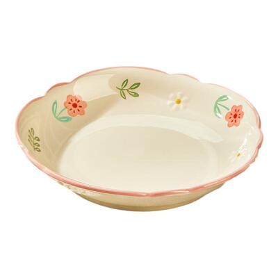 清新陶瓷盘子家用菜盘2025新款7寸深盘釉下彩餐具菜碟子炒菜餐盘