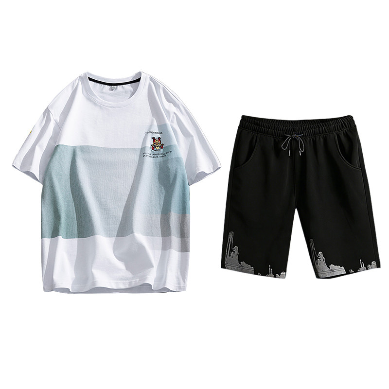 【两件套】夏季男士短袖短裤套装