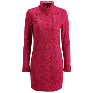 高领蕾丝加绒打底衫女中长款内搭加厚保暖上衣2024冬洋气小衫长袖