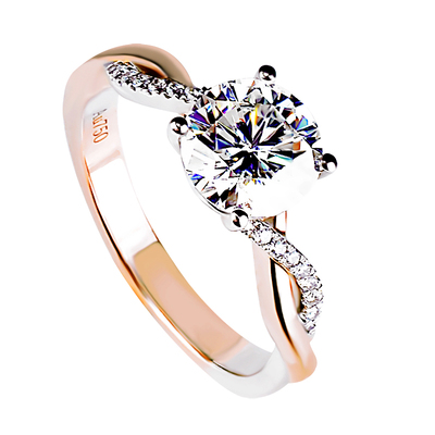 交叉扭臂星河IGI培育钻石戒指18K