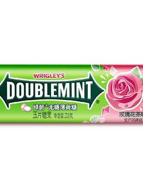 绿箭0糖玫瑰花茶味薄荷糖