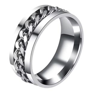 时尚简约装饰可以旋转钛钢不掉色戒指男指环男士高级手饰小众配饰