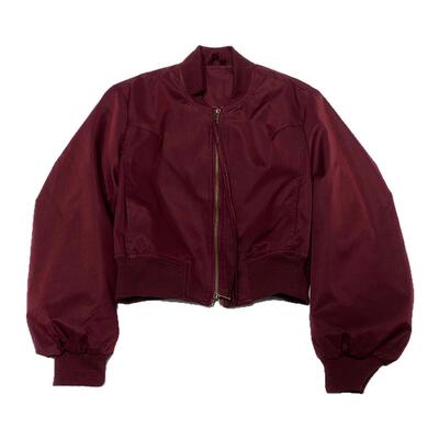 休闲高腰双拉链飞行短外套